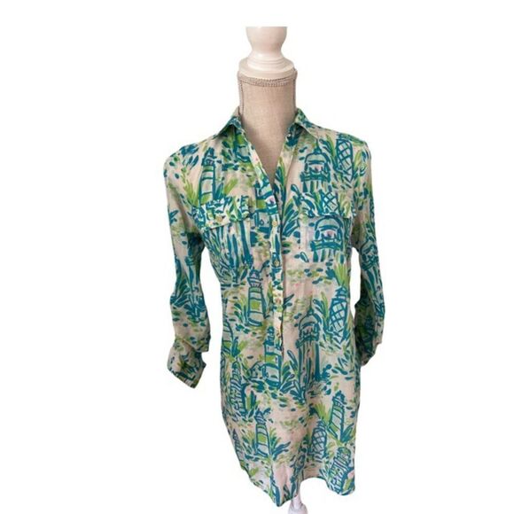 Lilly Pulitzer Captiva Light Beams Lighthouse Tunic - Picture 1 of 6